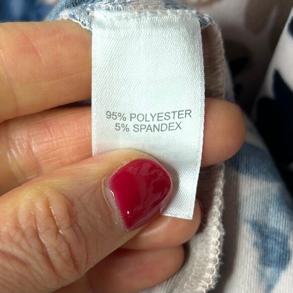 J. Jill Pure Jill Velour Tunic Top Size S Floral Print Long Sleeve Hip Pocket - Picture 5 of 9